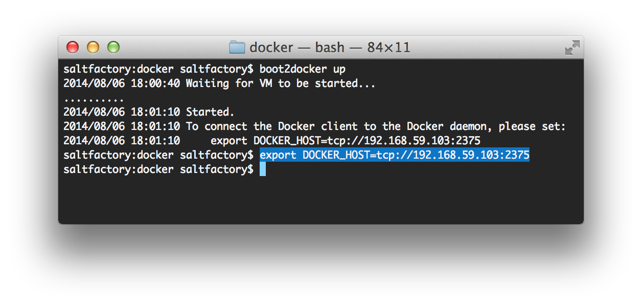 export DOCKER_HOST